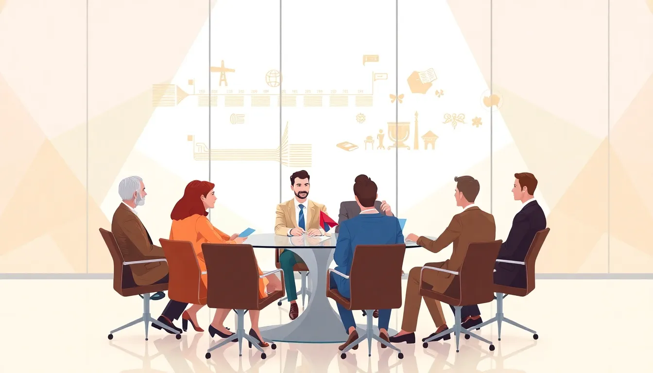 diverse team discussing cultural significance in a modern office.